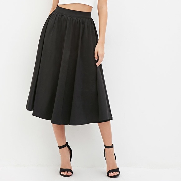 Forever 21 Dresses & Skirts - 🌟🌟🌟🌟🌵FOREVER21 A-LINE BLACK MID-SKIRT SZ24